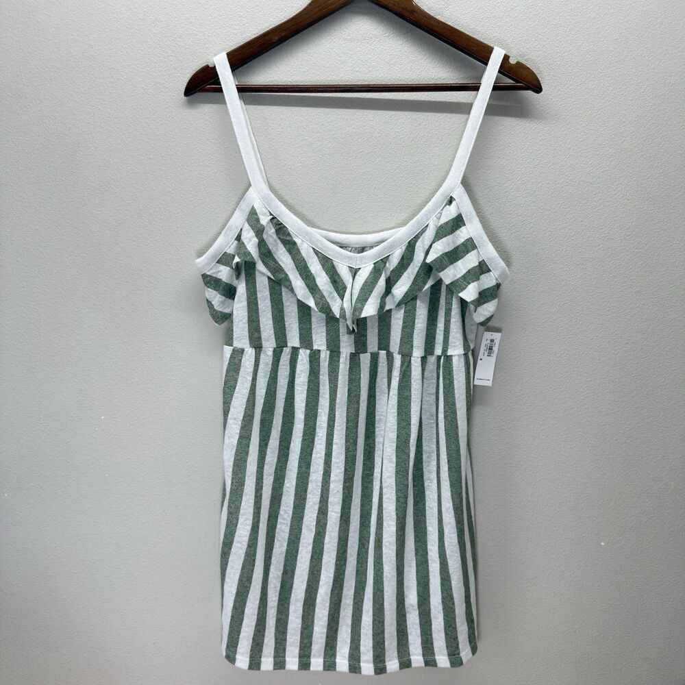 NEW Old Navy Maternity Babydoll Tank Top Size M Linen Blend Coastal Beachy Flowy
